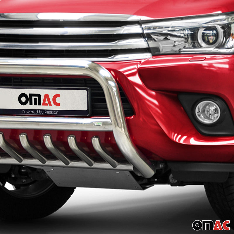 Pare-Buffle Avant Pour Toyota Hilux 2015-2017 en Acier Inox Argent