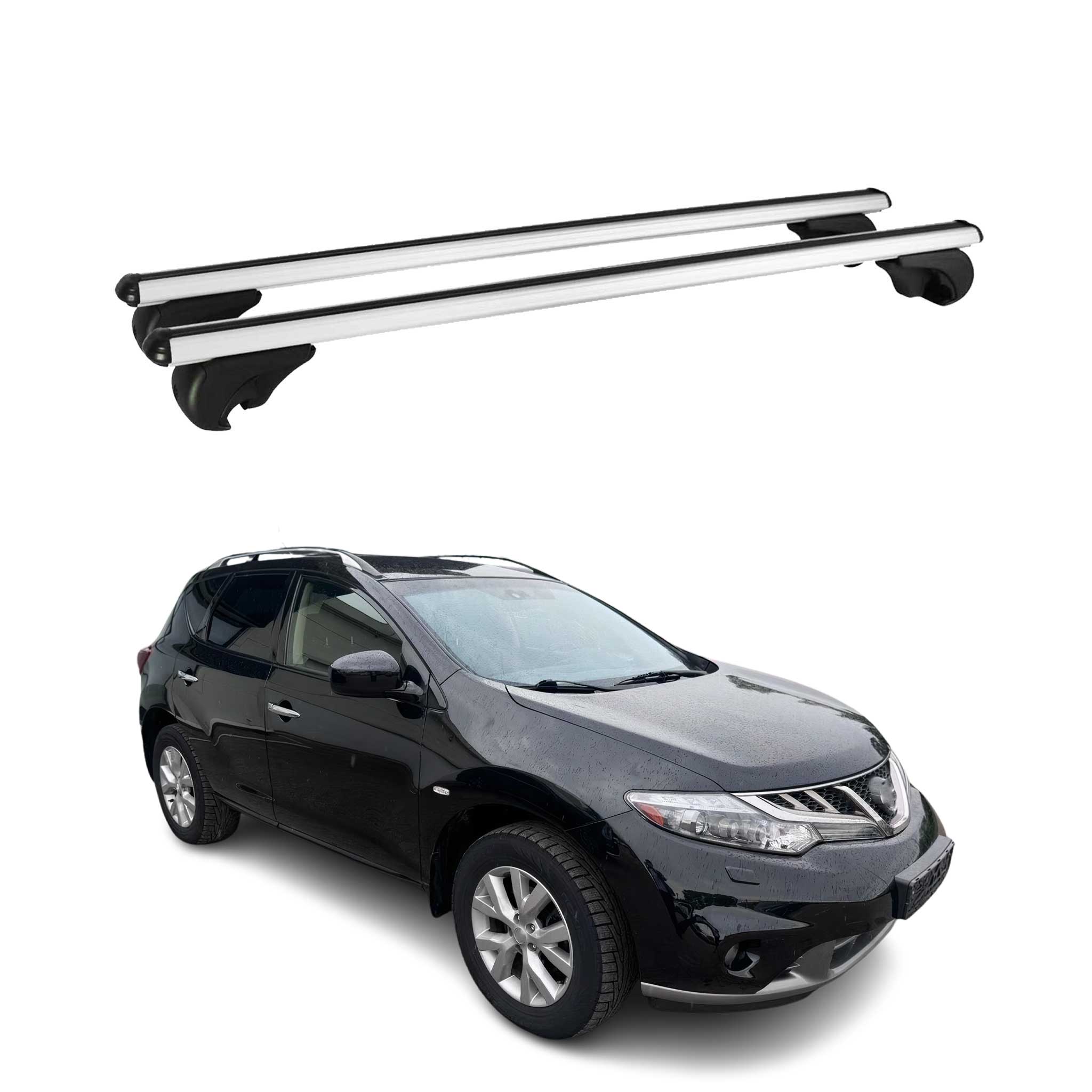 Barres de toit Transversales pour Nissan Murano 2008-2015 Aluminium Argent