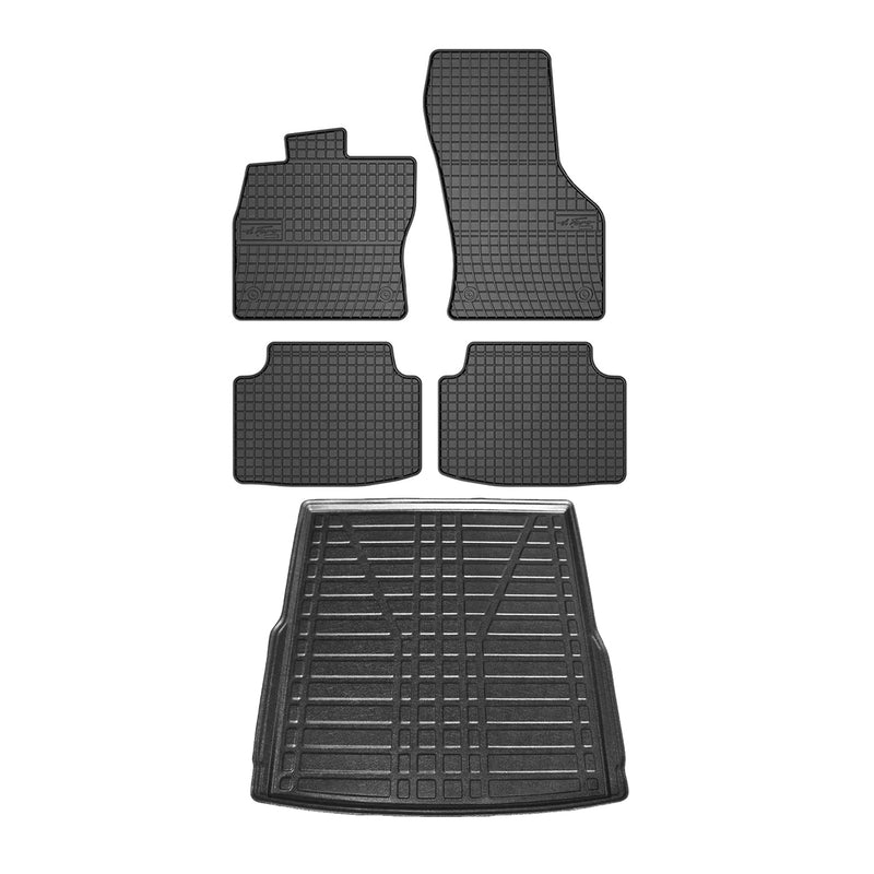 Kit Tapis de sol et coffre pour VW Passat B8 2015-2024 TPE Noir