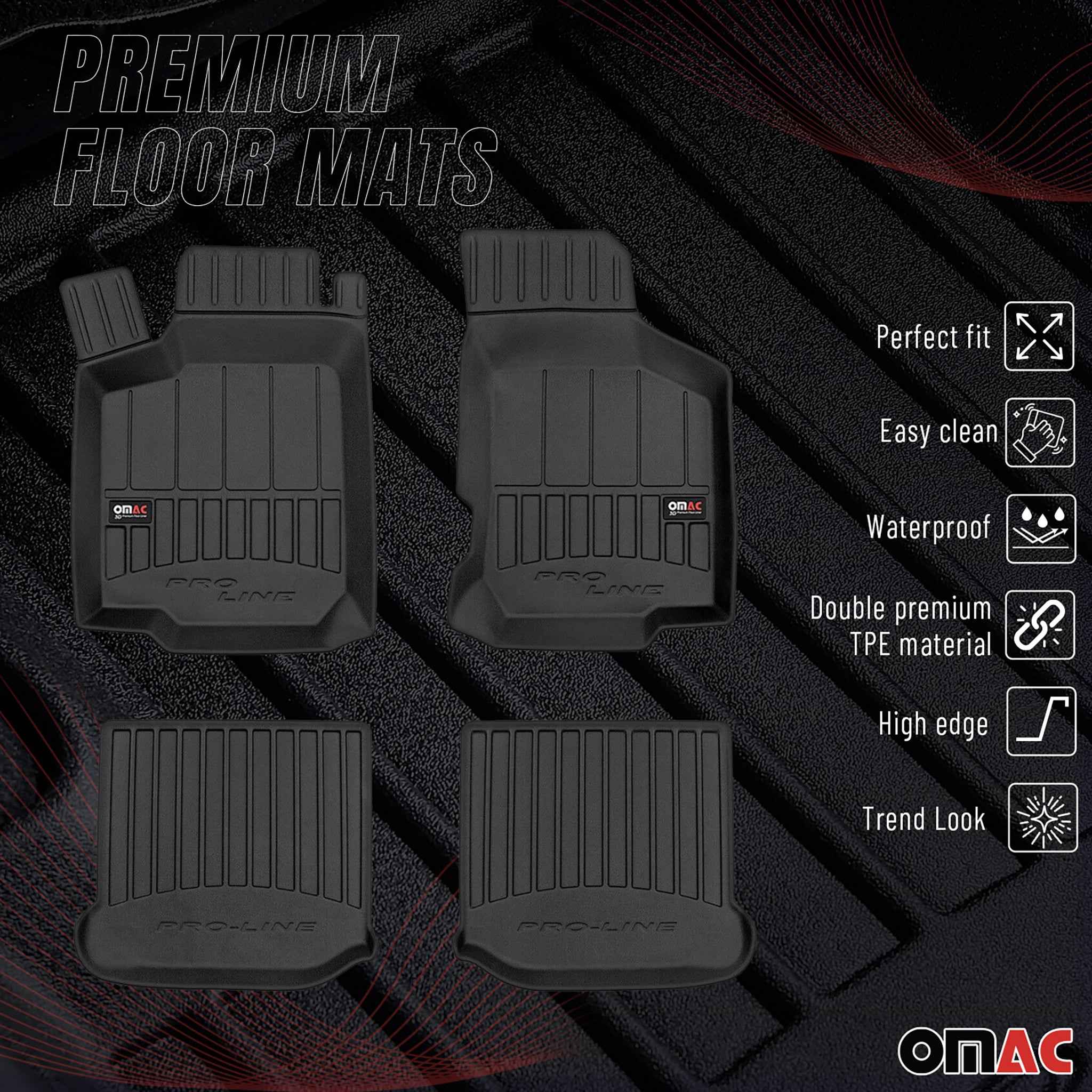 Tapis de Sol pour Skoda Octavia 1996-2010 TPE Noir