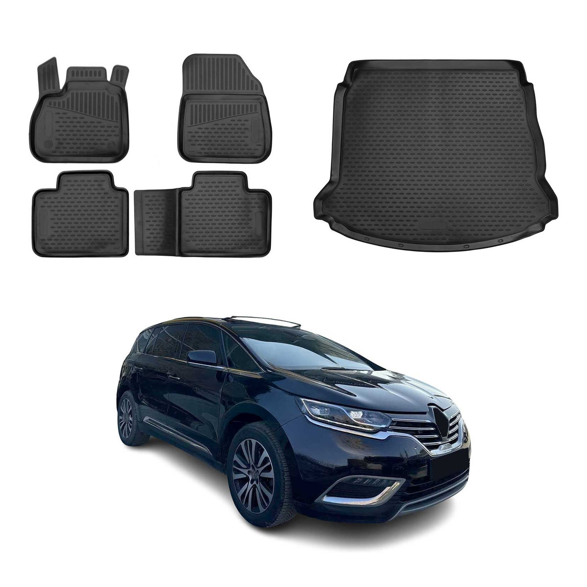 OMAC Kit Tapis de Sol et Coffre pour Renault Espace 2015-2023