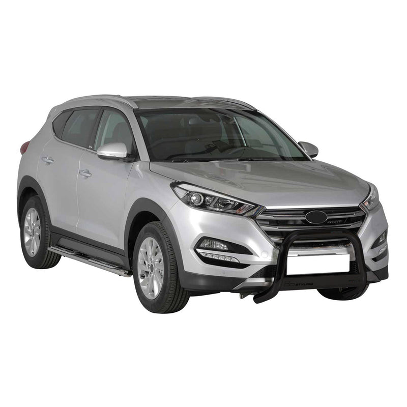 Pare-buffle Avant pour Hyundai Tucson 2015-2018 63 mm en Acier Noir