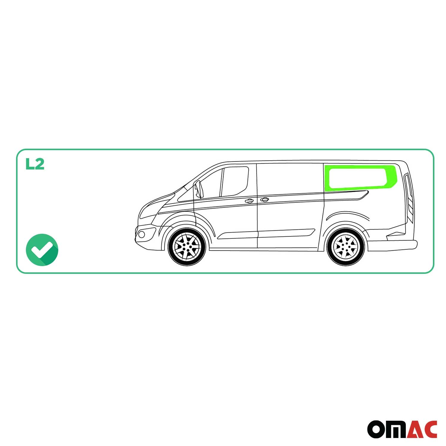 Vitre de Porte pour Ford Transit Custom 2013-2024 L2 Arrière Gauche Coulissante