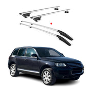 KIT Barres de toit trans+long pour VW Touareg 2002-2010 Alu Gris