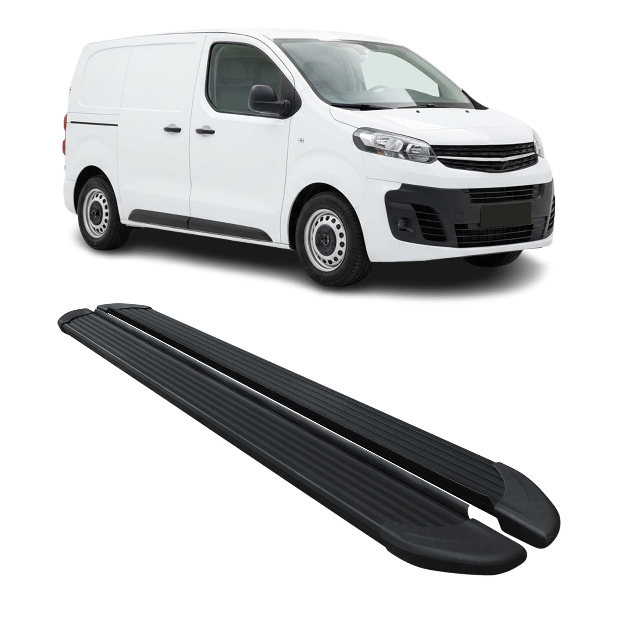 Marchepieds Latéraux pour Opel Vivaro C 2019-2026 Noir Aluminium L1 Court 2Pcs