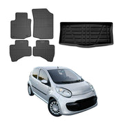 Kit Tapis de sol et coffre pour Citroen C1 2005-2014 TPE Noir