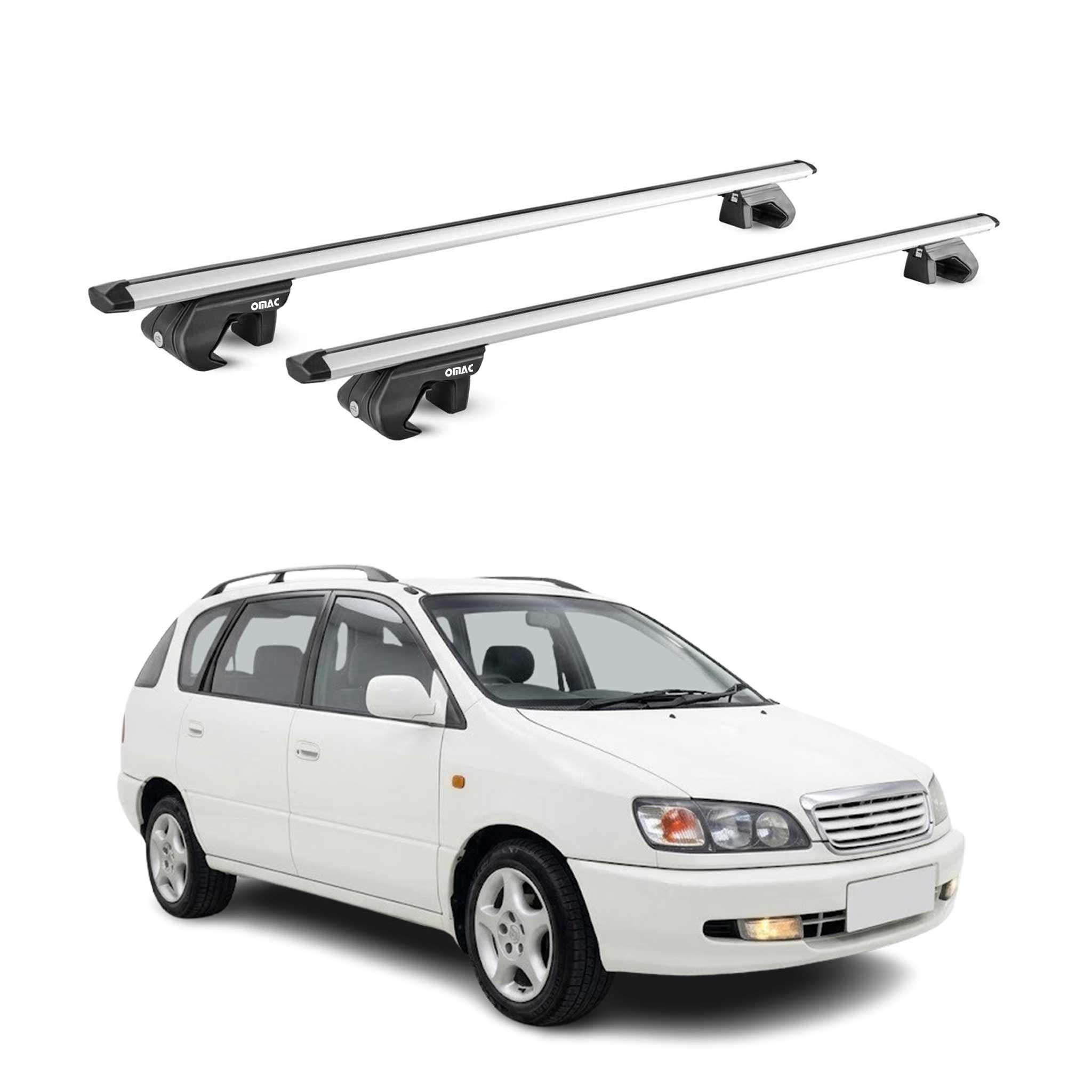 Barres de toit transversales pour Toyota Picnic 1996-2001 Gris ABE Aluminium 2x