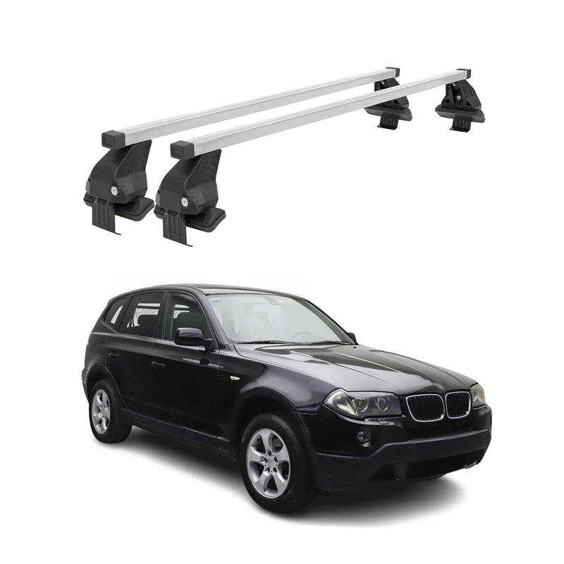 Barres de toit transversales Menabo pour BMW X3 E83 2003-2010 Acier Gris