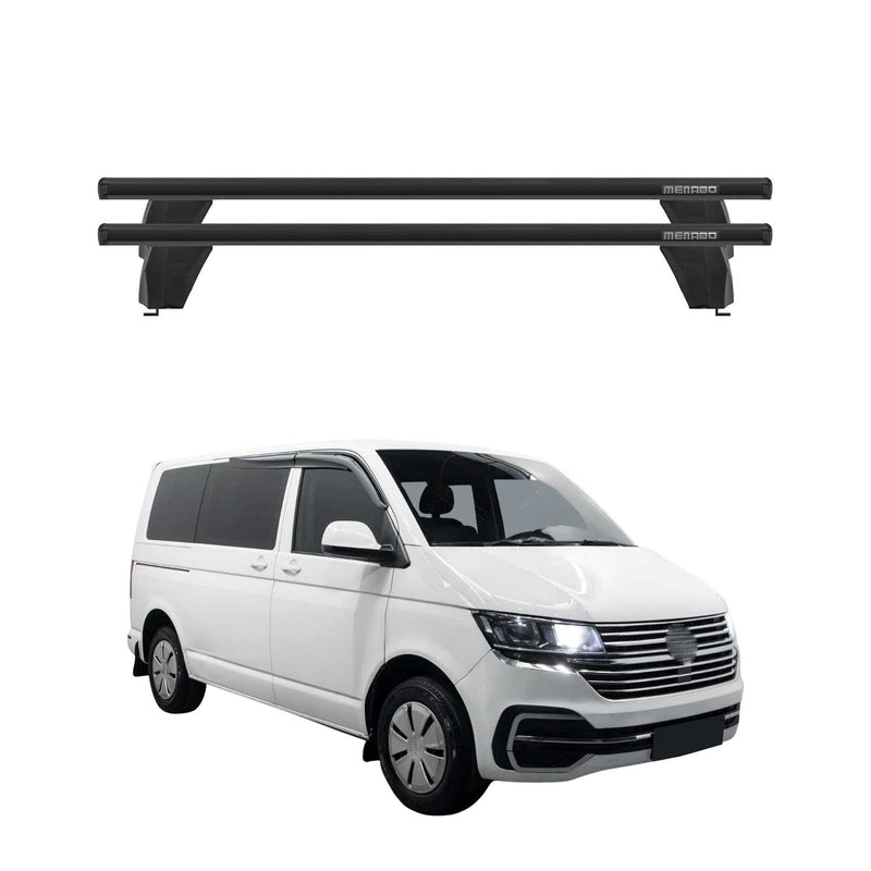 Menabo Barres de toit Transversales pour VW T6 T6.1 Transporter 2015-24 Noir 2x