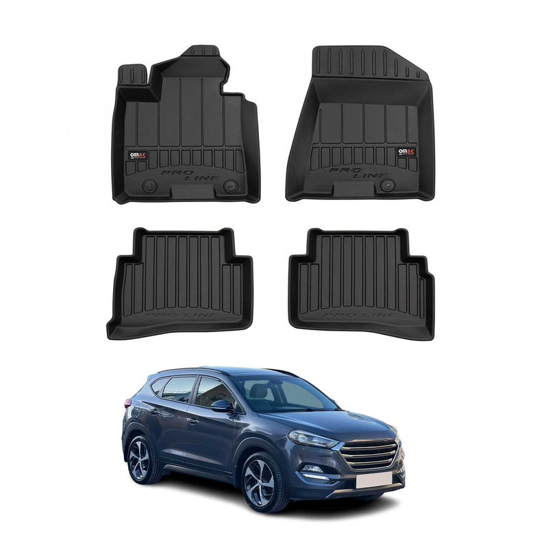 OMAC Tapis de sol pour Hyundai Tucson 2015-2020 Noir caoutchouc Premium