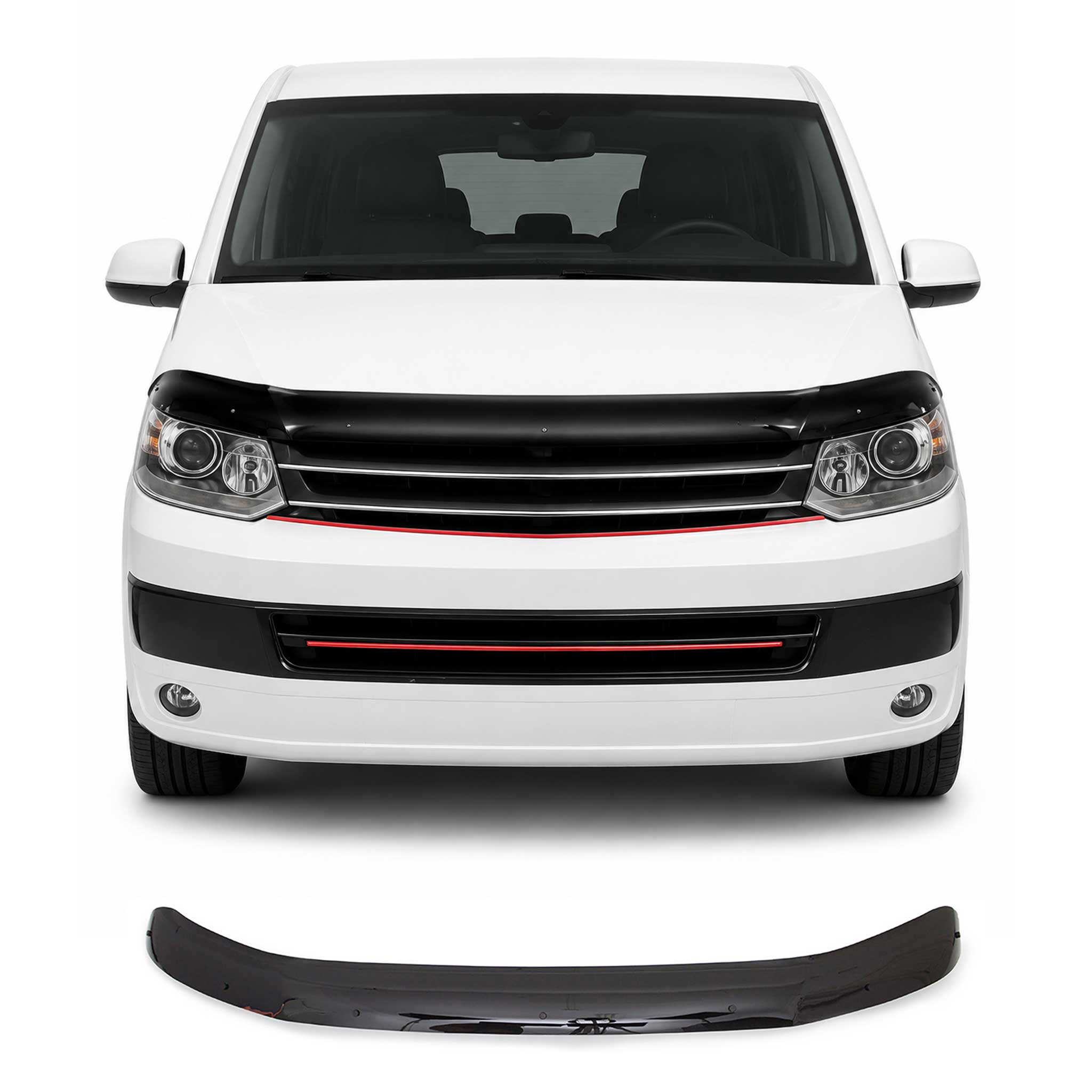 Deflecteurs d'air capot de voiture pour VW Transporter T5 2010-15 Acrylique Noir