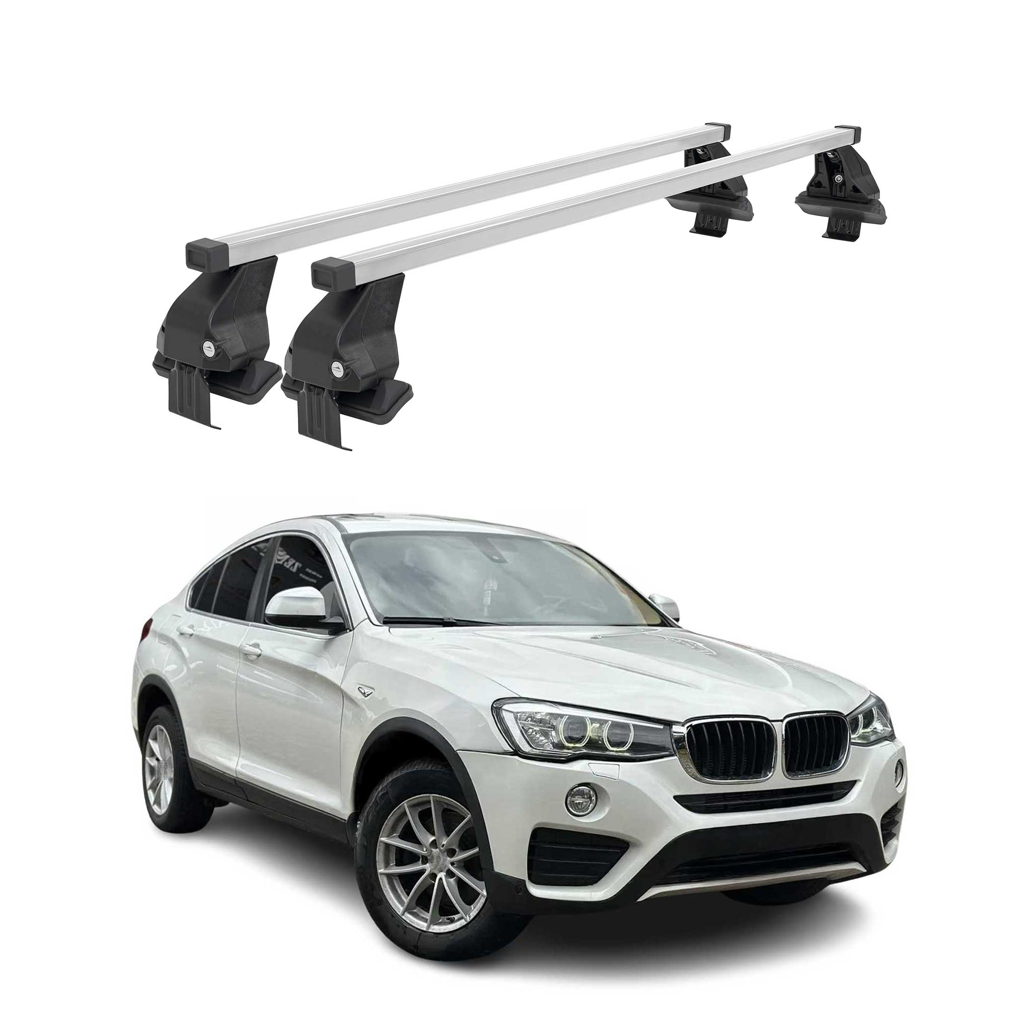 Barres de toit transversales Menabo pour BMW X4 F26 2014-2018 Acier Gris