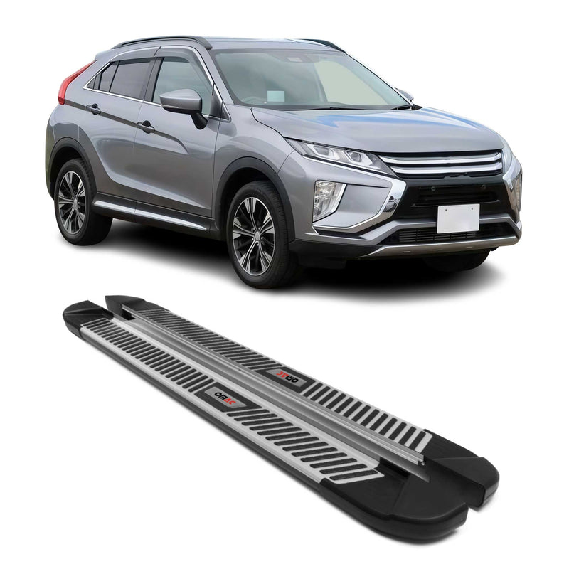 Marchepieds Latéraux pour Mitsubishi Eclipse Cross 2018-2024 Aluminium Noir Gris