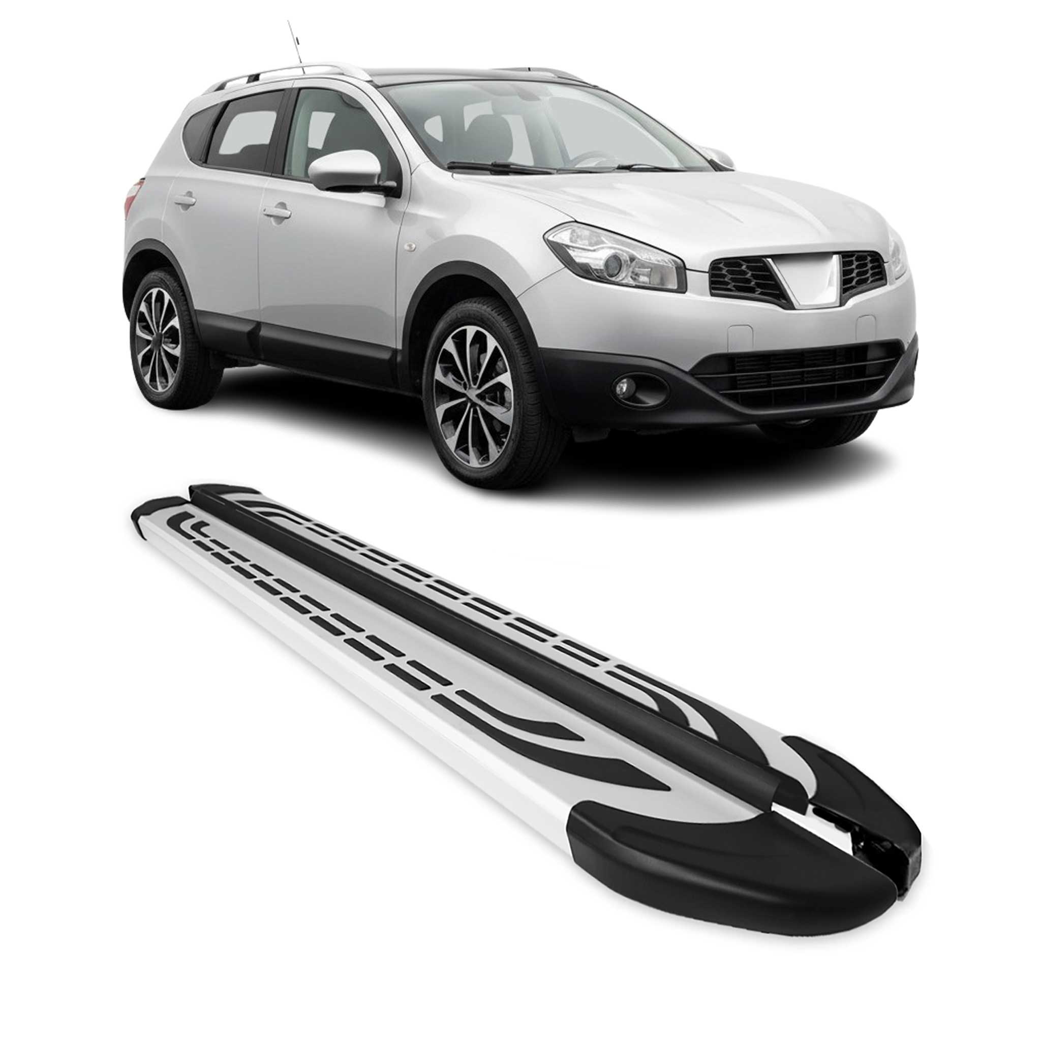 Marchepieds Latéraux pour Nissan Qashqai +2 NJ10 2008-2014 Alu 2x