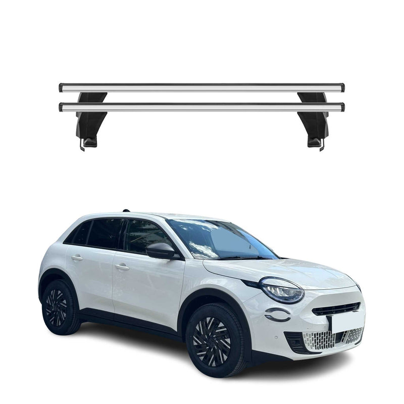 Menabo Barres de toit transversales pour Fiat 600E/600 2023-2025 Alu Gris 2x