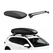 Coffre de Toit 400L + Alu Barres de Toit pour VW Tiguan II 2016-2023 Noir