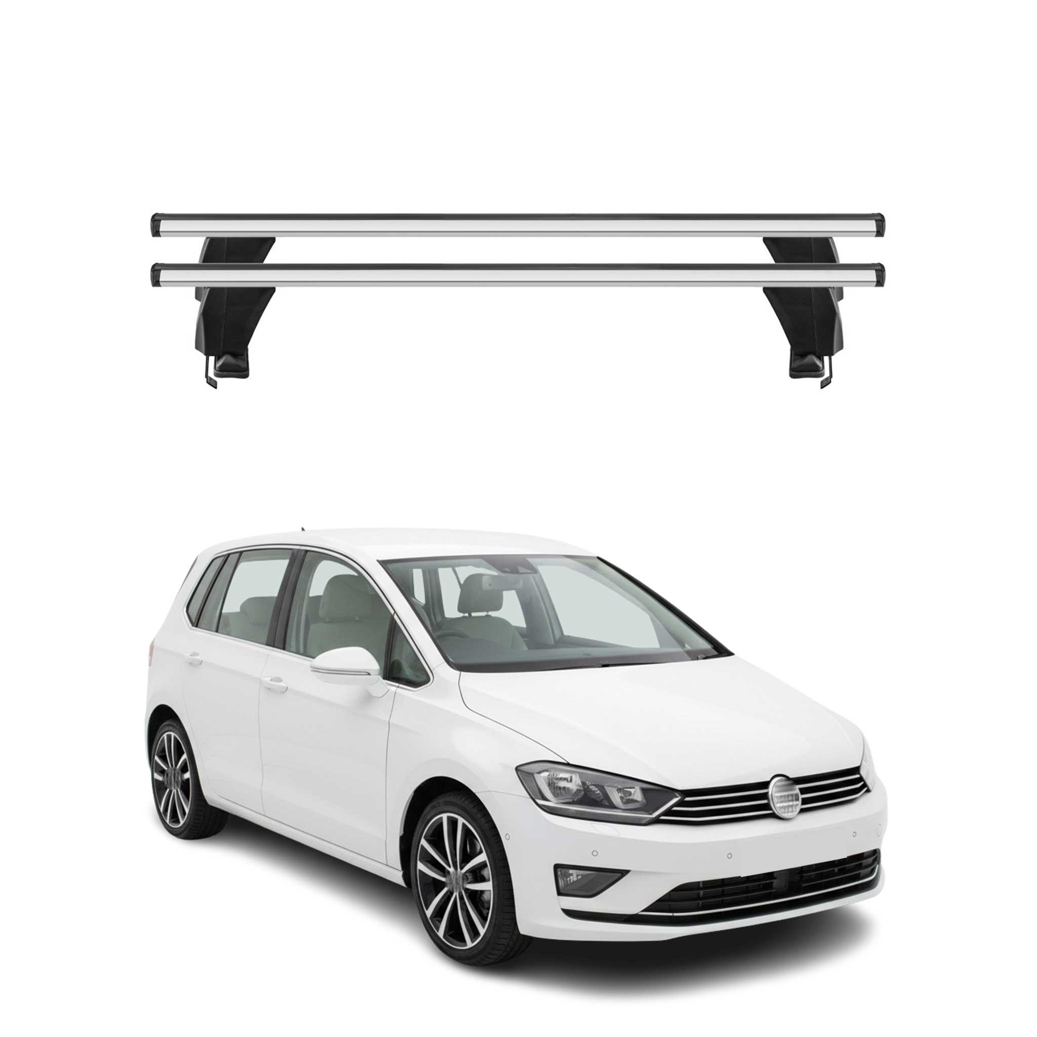 Barres de toit Transversales pour VW Golf VII Sport Van 2014-2019 Alu Gris 2x