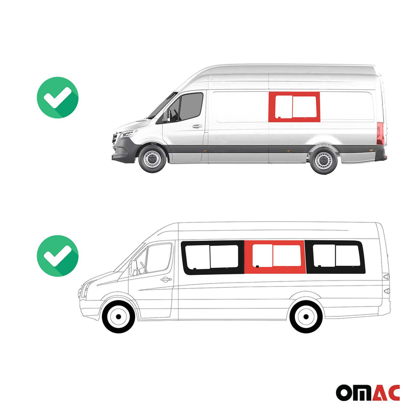 Vitre de Porte pour VW Crafter 2006-2017 L3 L4 Gauche milieu non coulissante