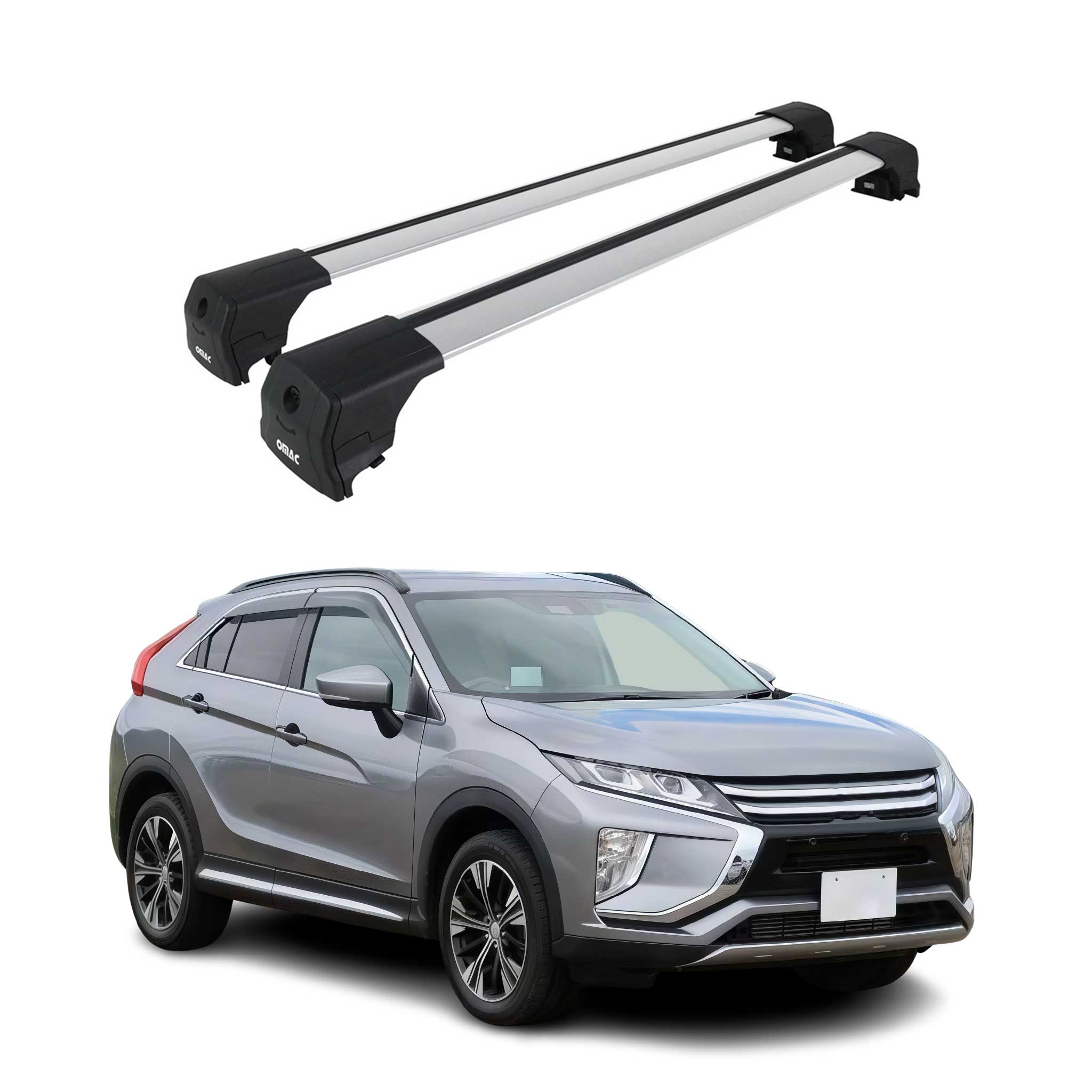 Barres De Toit Transversales pour Mitsubishi Eclipse Cross 2018-2026 Alu Gris 2x