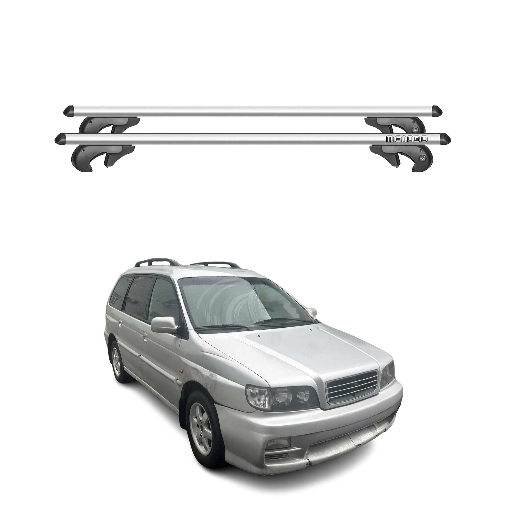Barres de toit transversales pour Kia Joice 2000-2002 90kg Alu Gris 2tlg