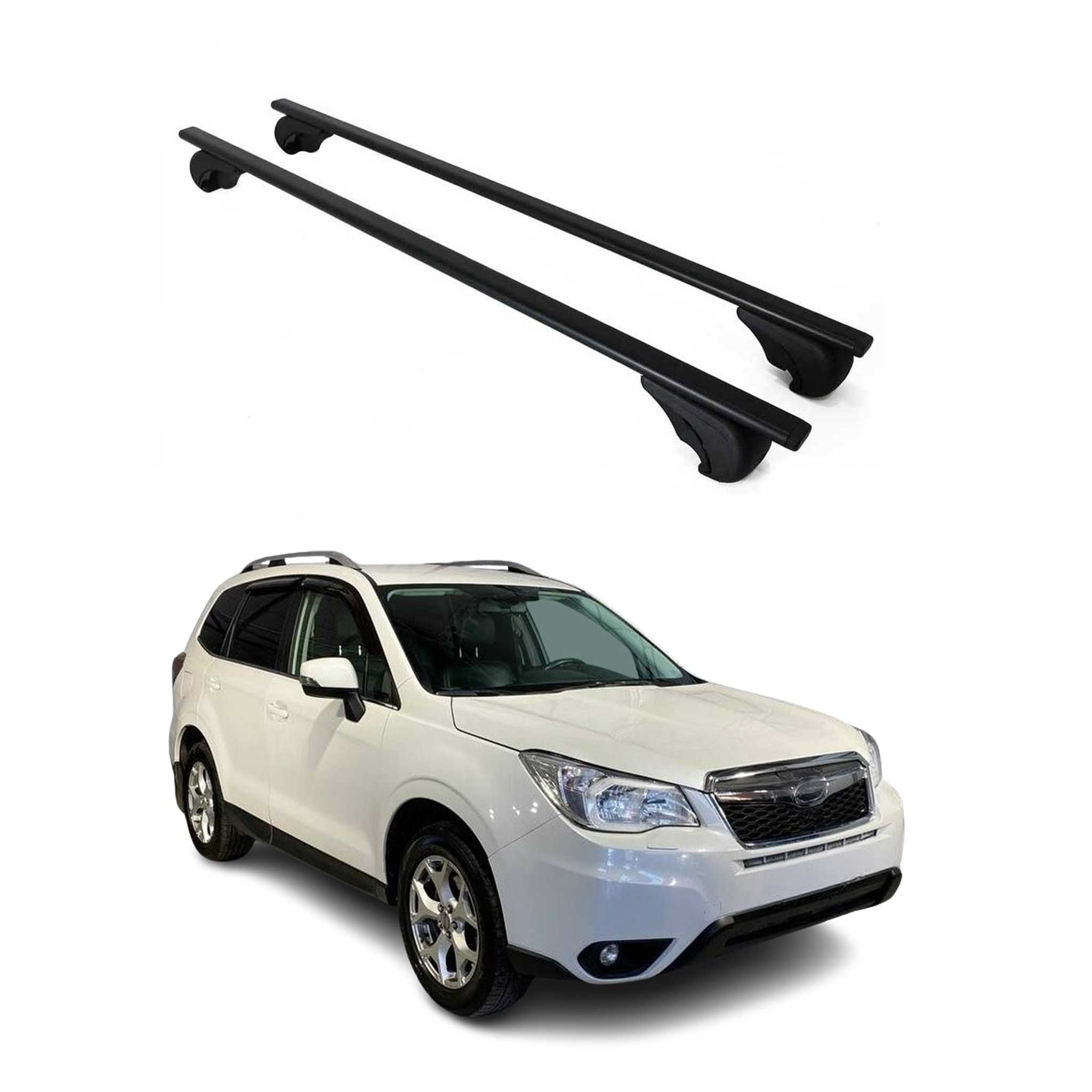 Barres de toit Transversales pour Subaru Forester IV 2013-2018 Fer Noir