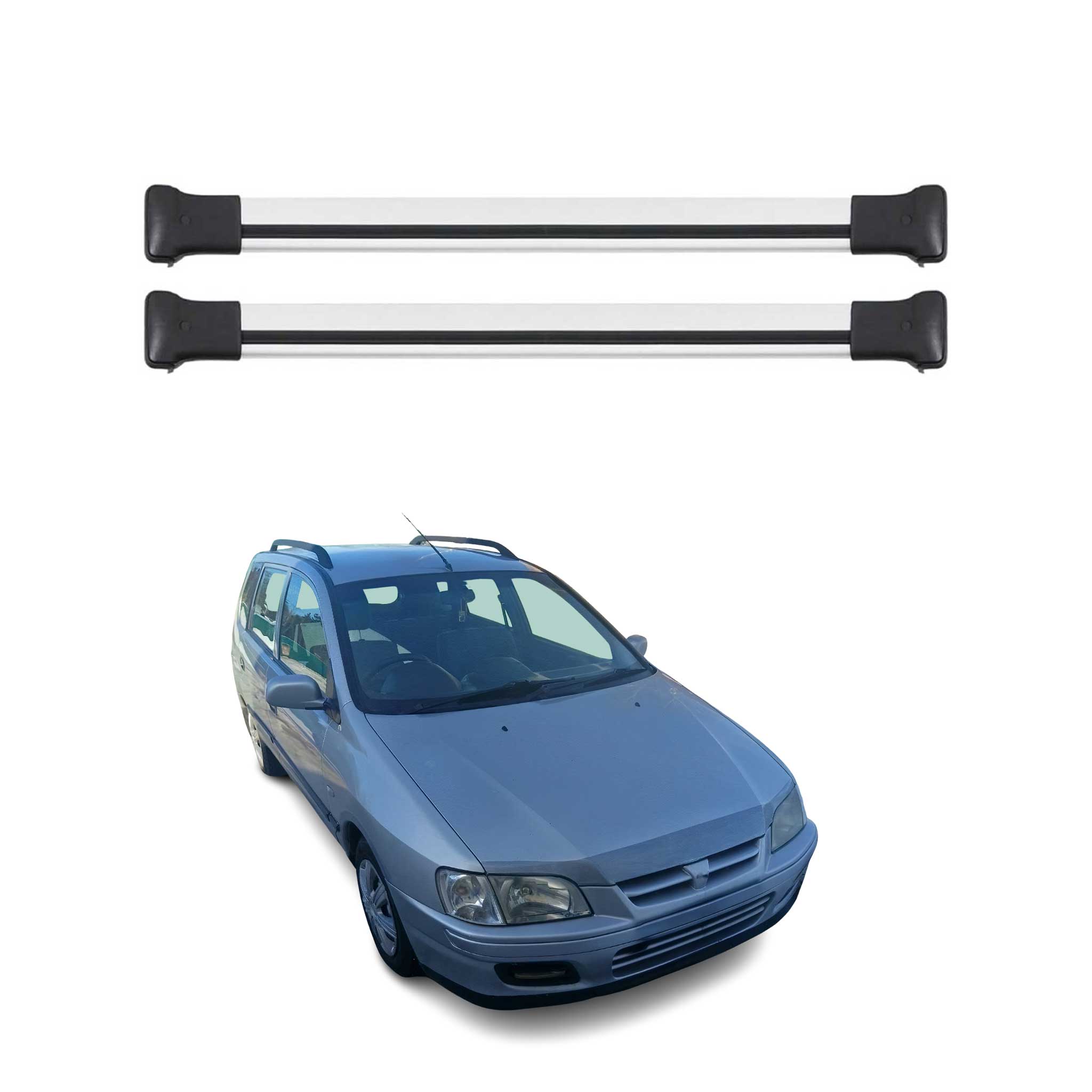 Barres de toit transversales pour Mitsubishi Space Star 1999-2005 Alu Gris 2x
