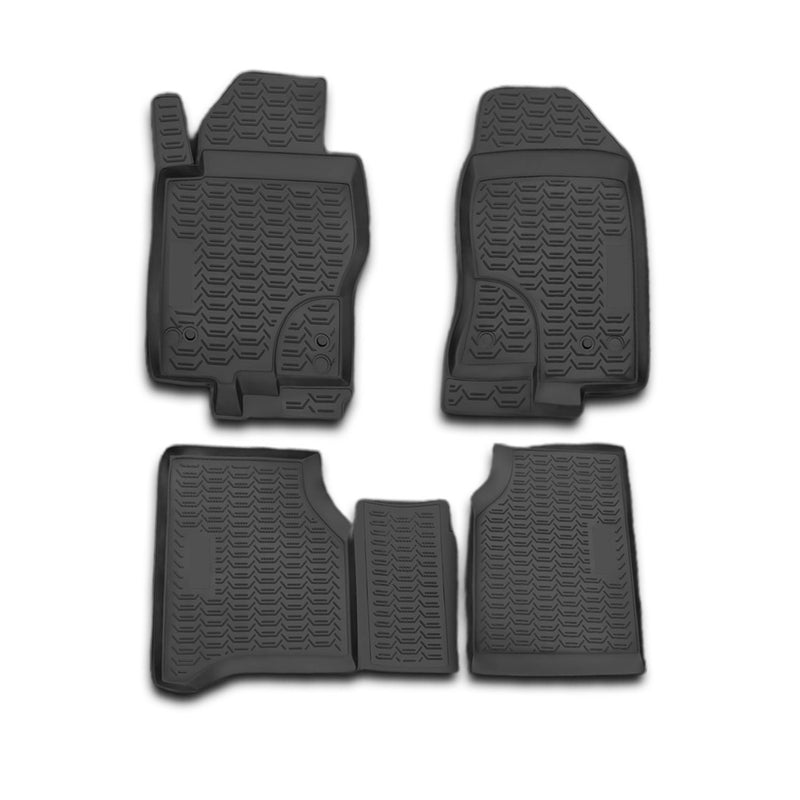 OMAC Tapis de sol pour Nissan Navara D40 2010-2015 sur mesure en caoutchouc Noir