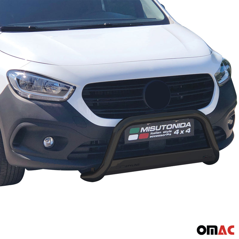 Pare-buffle Avant pour Mercedes Citan L2 2021-2025 63mm en Acier Inoxydable Noir