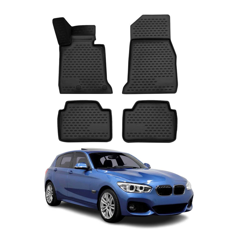 OMAC 3D Tapis de sol pour BMW Série 1 F20 5Portes 2011-2019 en caoutchouc Noir
