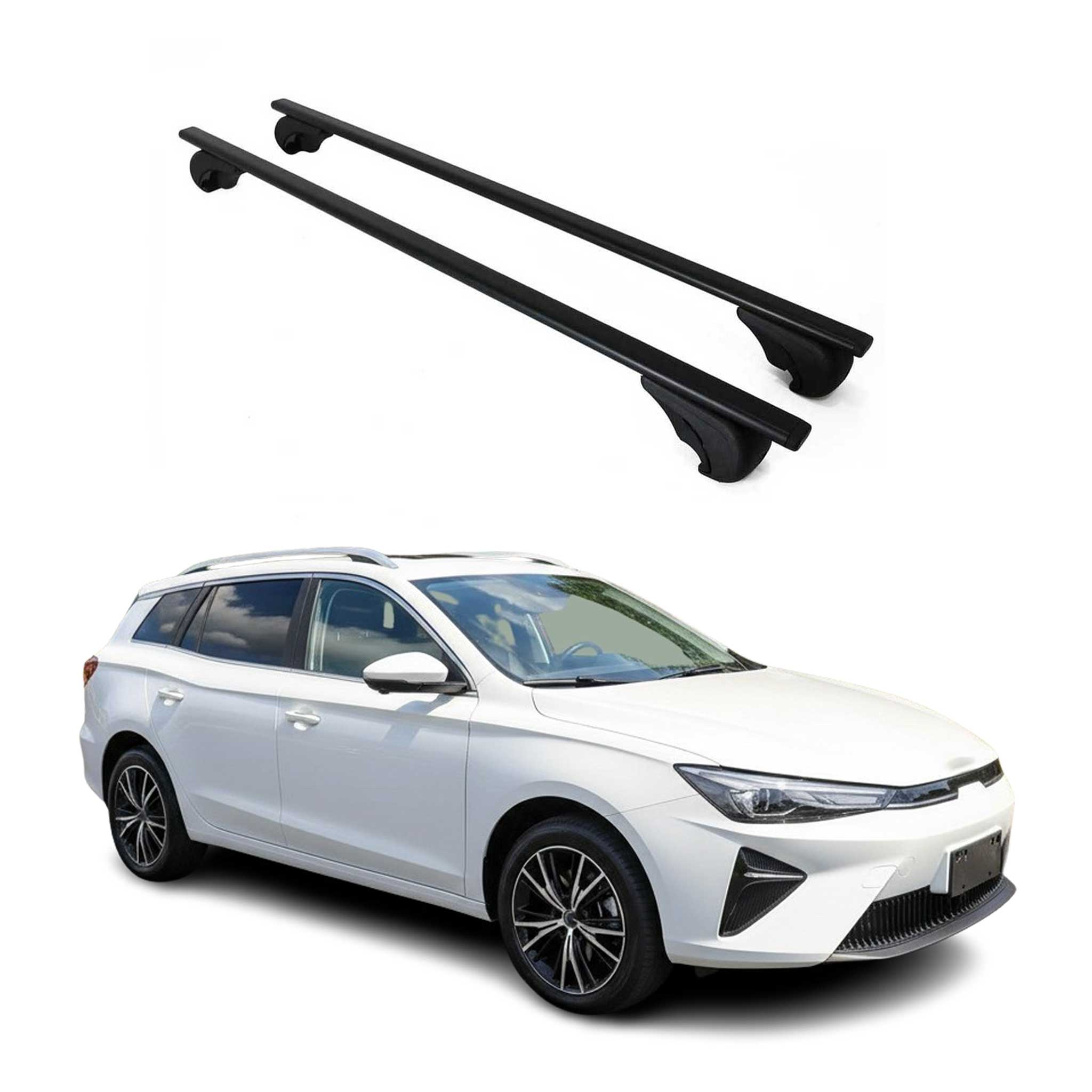 Barres de toit Transversales pour MG 5 EV 2017-2026 Fer Noir