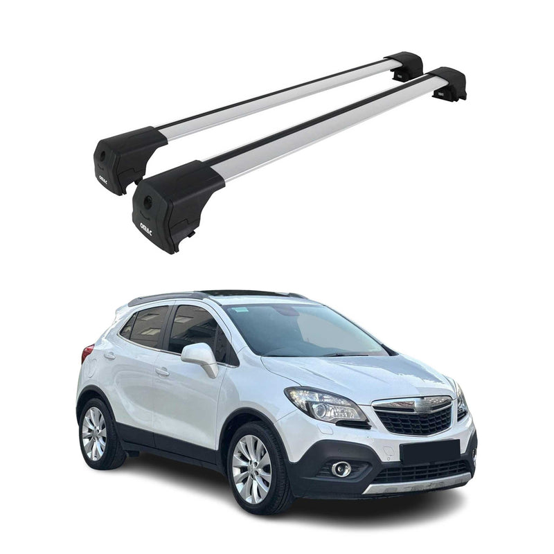 Barres De Toit Transversales pour Opel Mokka 2012-2020 Aluminium Gris ABE