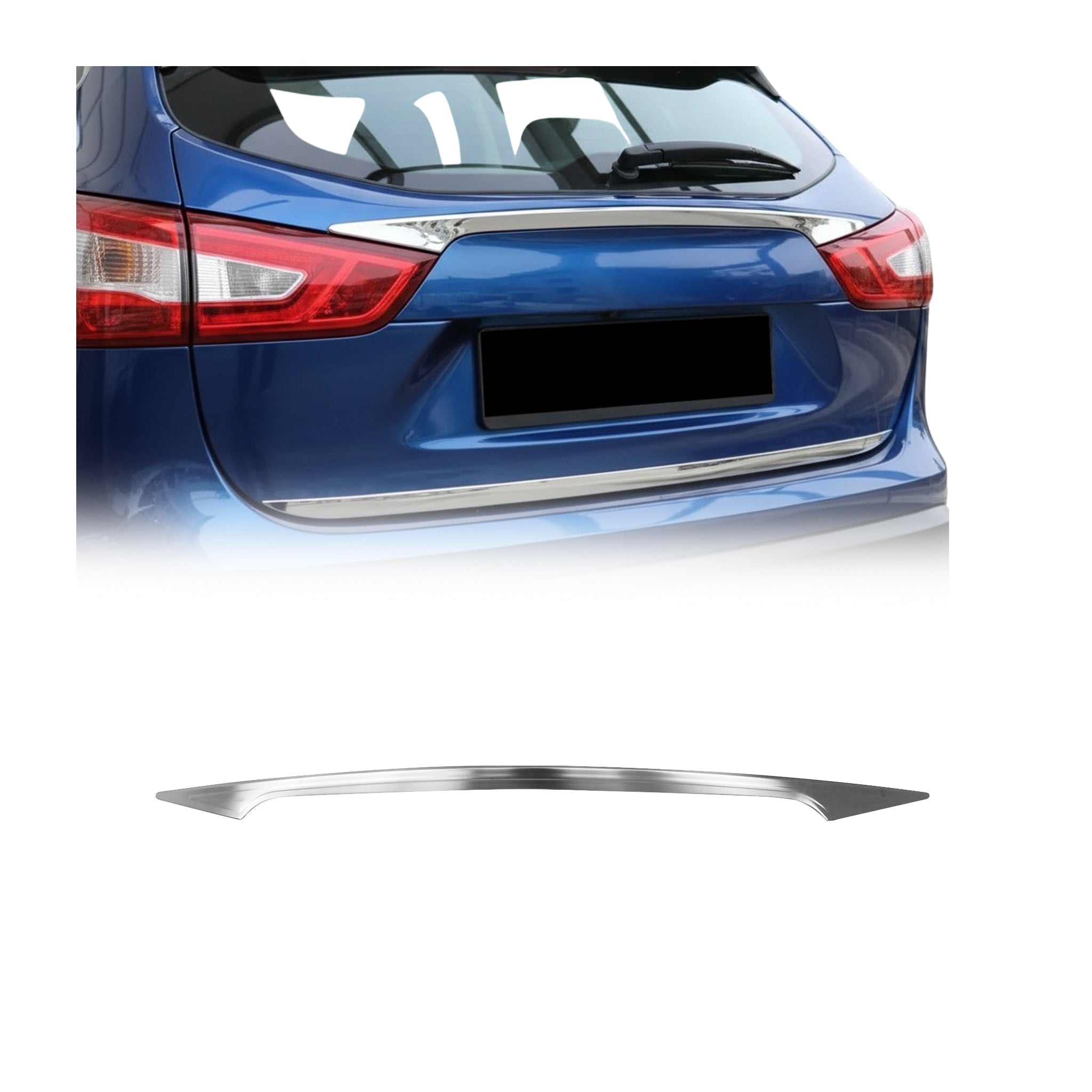 Poignée de Coffre Arrière pour Nissan Qashqai 2014-2021 acier inox Brossé