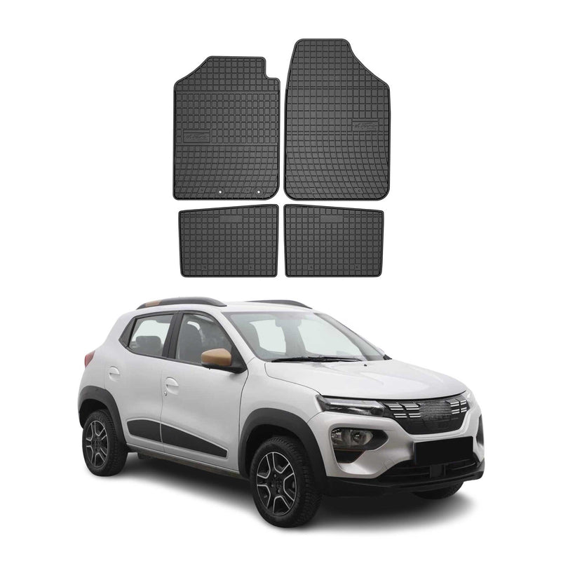 OMAC Tapis de sol pour Dacia Spring 2021-2025 noir 4 pièces en Caoutchouc