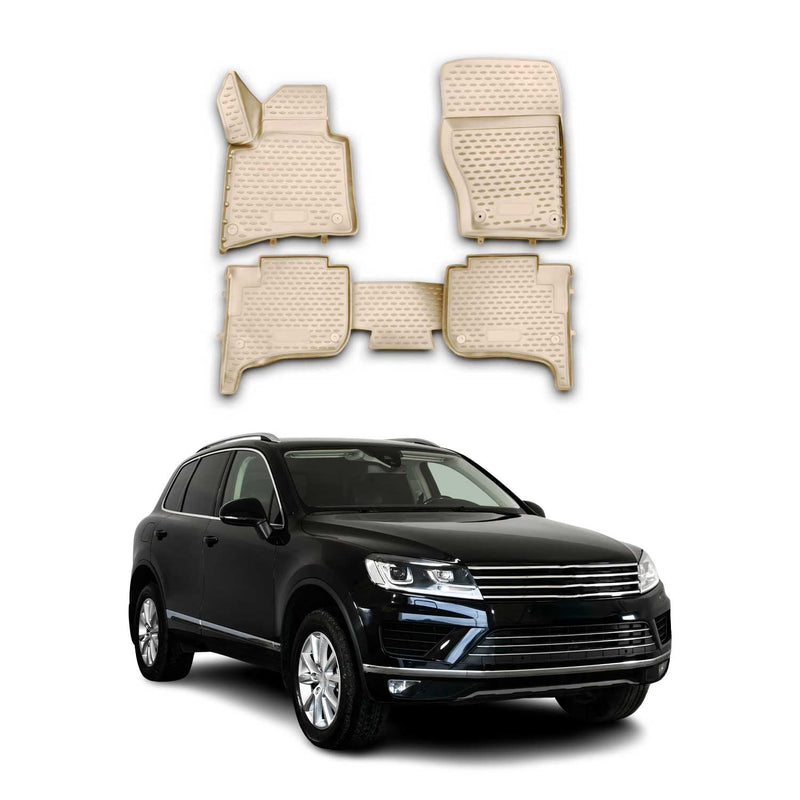 Tapis de Sol pour VW Touareg 2010-2016 TPE Beige
