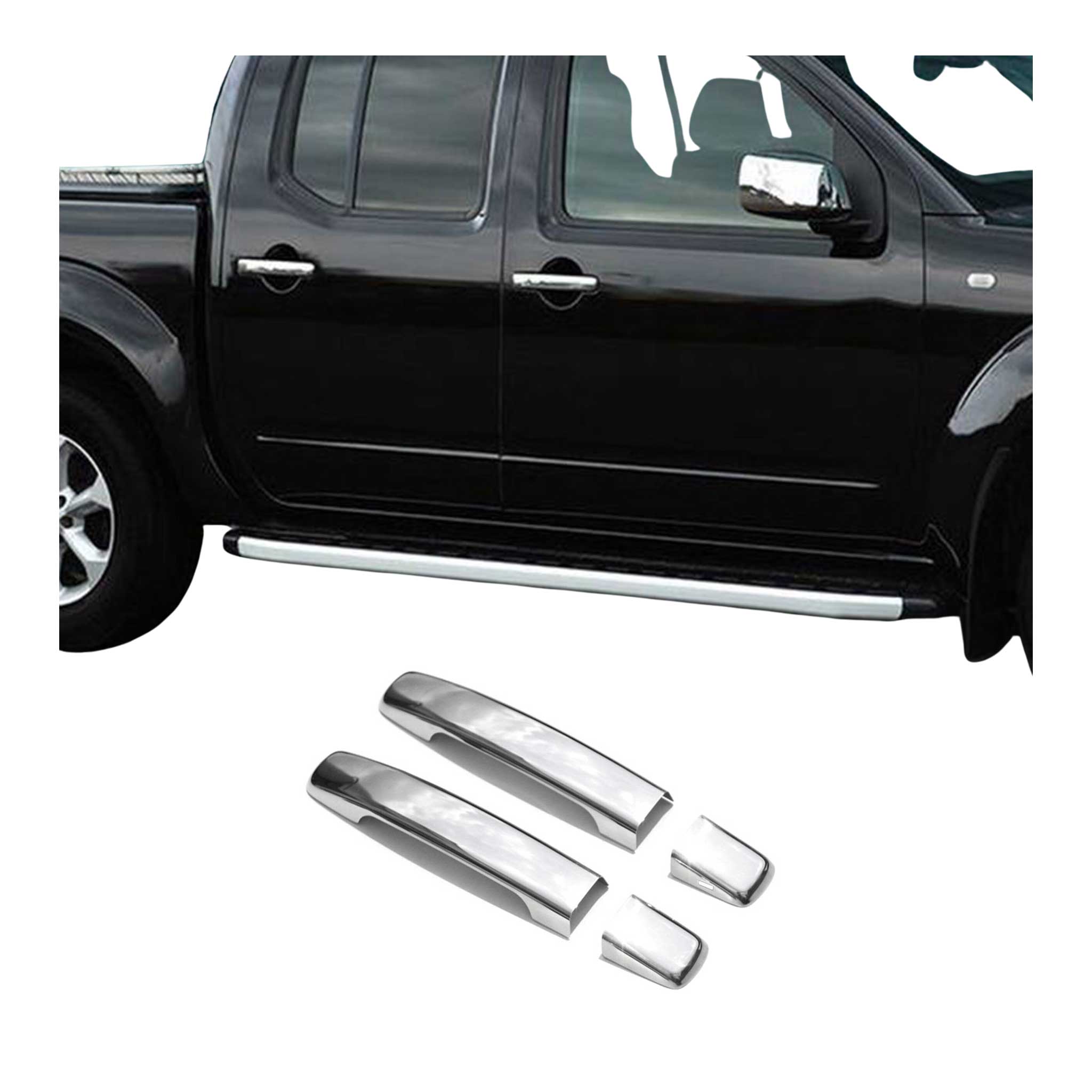 Couverture de poignée de porte pour Nissan Navara 2005-2015 Acier Inox 2Pcs