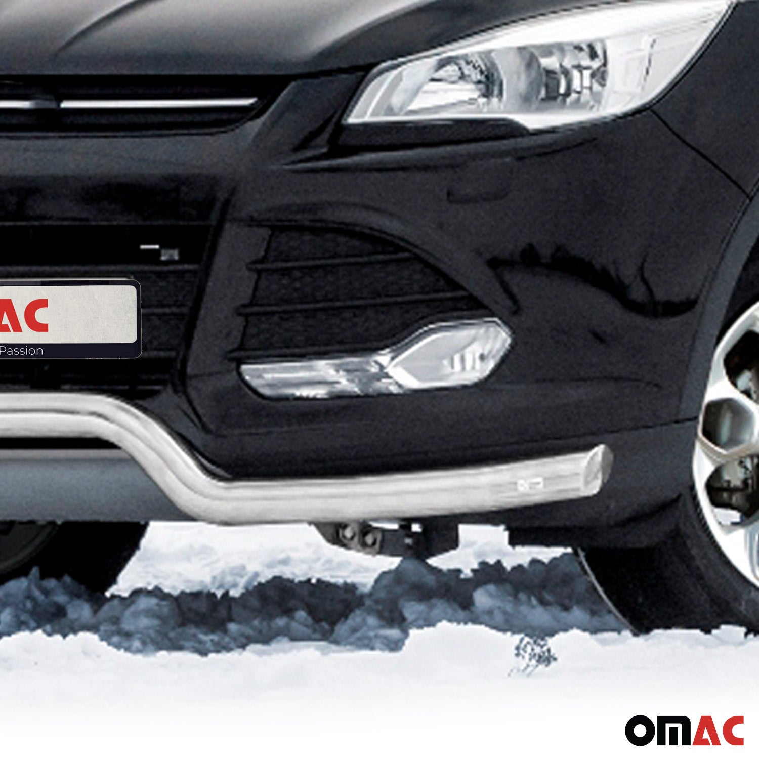 Pare-Buffle Avant Pour Ford Kuga II 2012-2017 Pre-FL Acier Inox Argent