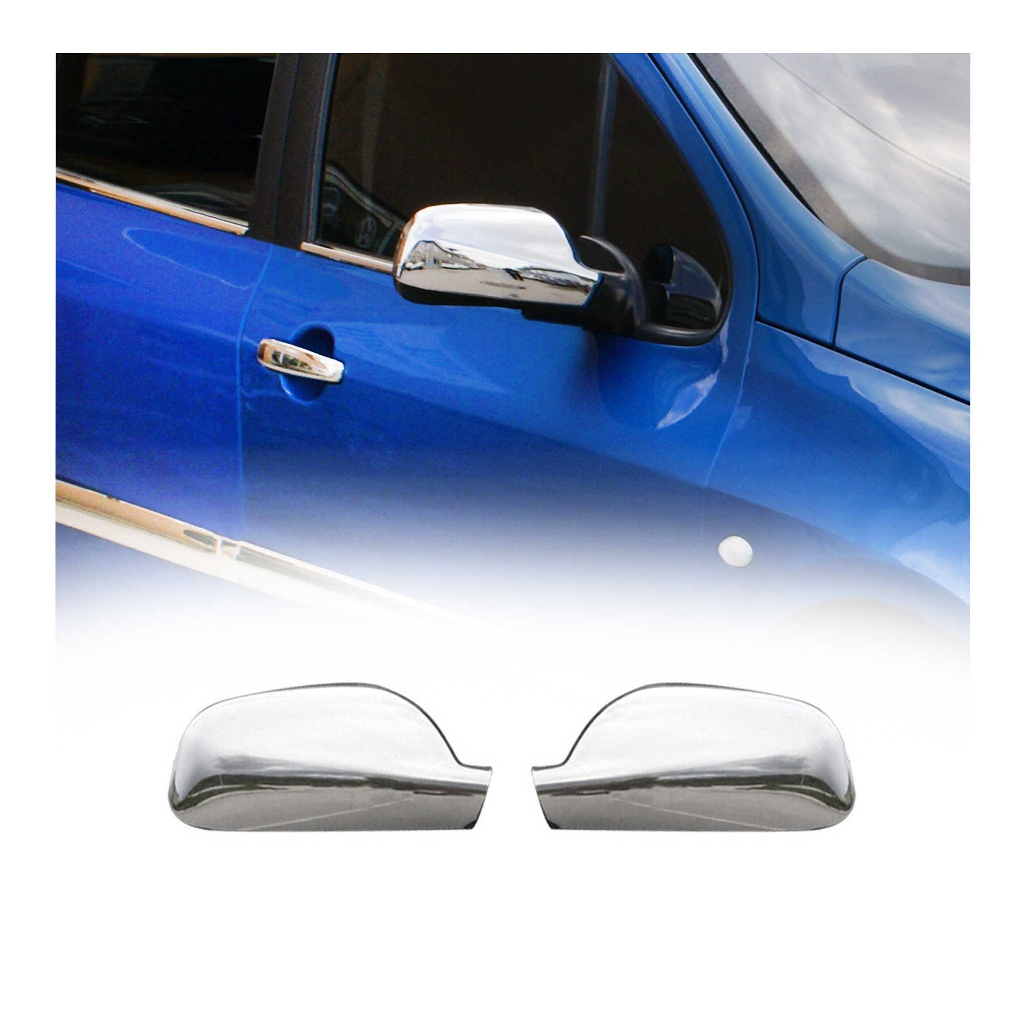 Coques de Rétroviseurs pour Peugeot 307 2000-2008 en ABS Argent