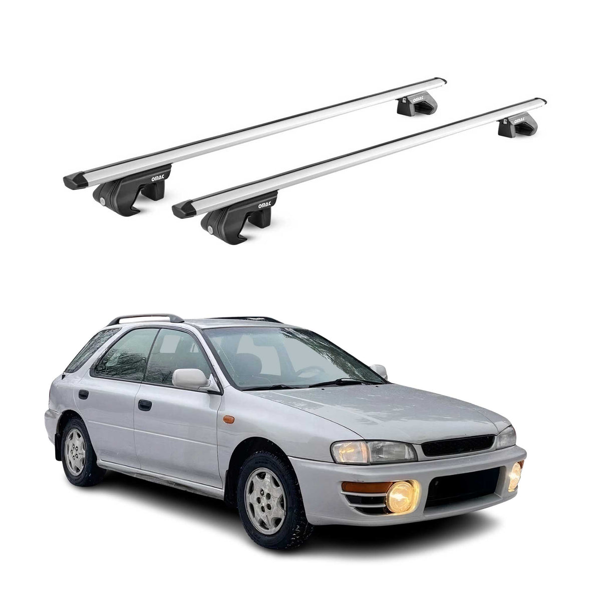 Barres de toit transversales pour Subaru Impreza Break XV 1993-2012 Gris ABE