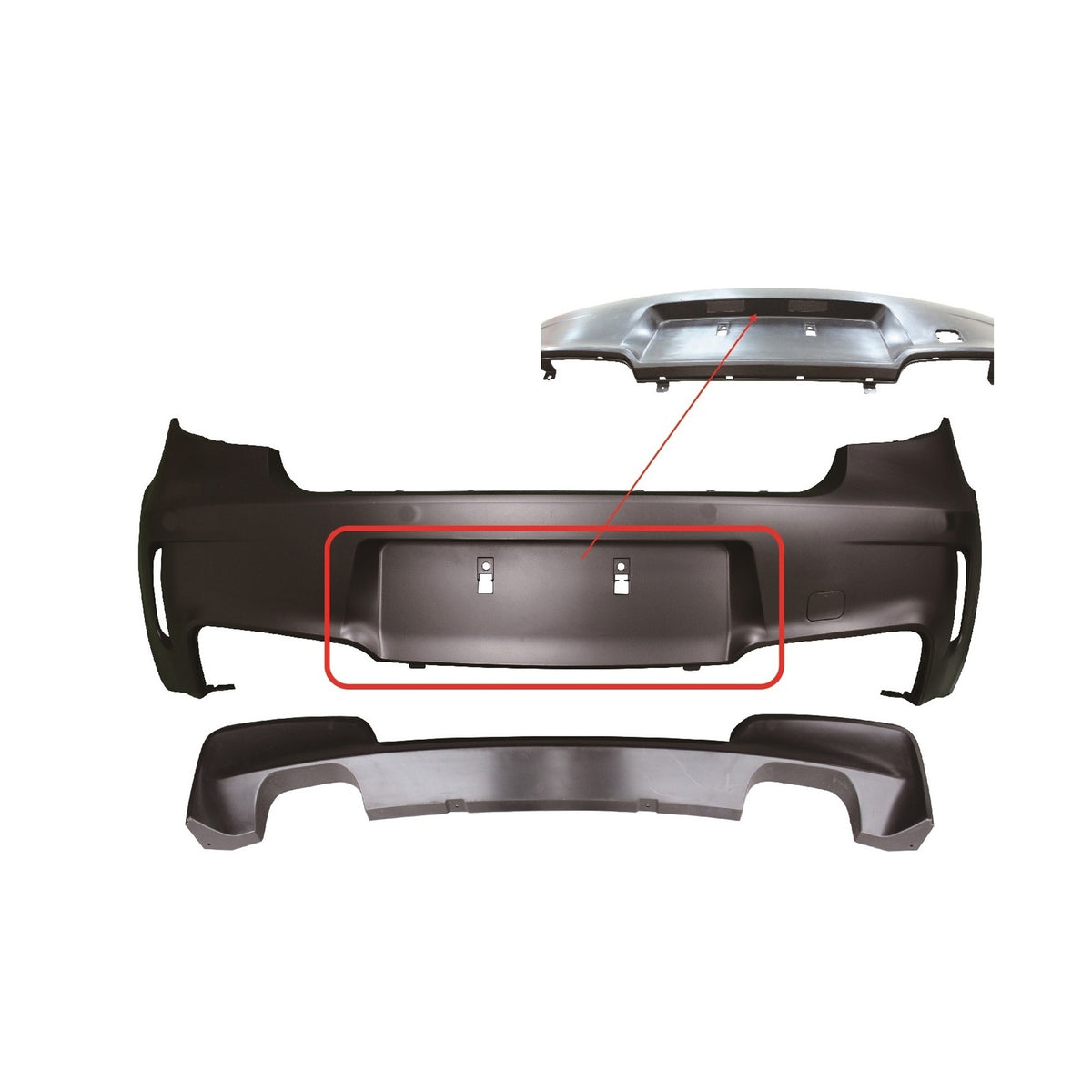 JOM Pare-choc Arrière pour BMW Série 1 E81 et E87 2004-2011 Sport-Design PDC