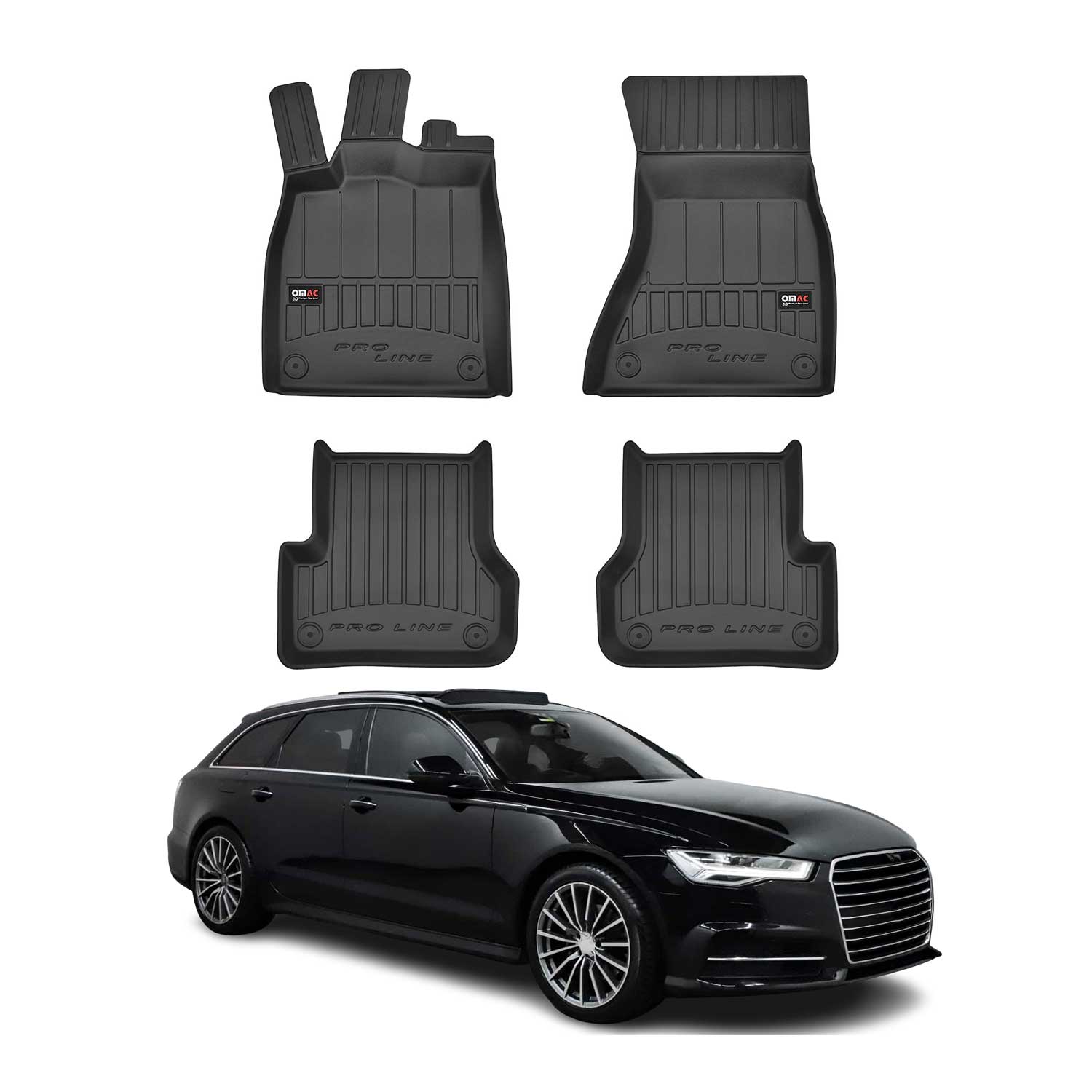 OMAC Tapis de sol caoutchouc pour Audi A6 C7 Break Berline 2010-2018 Premium