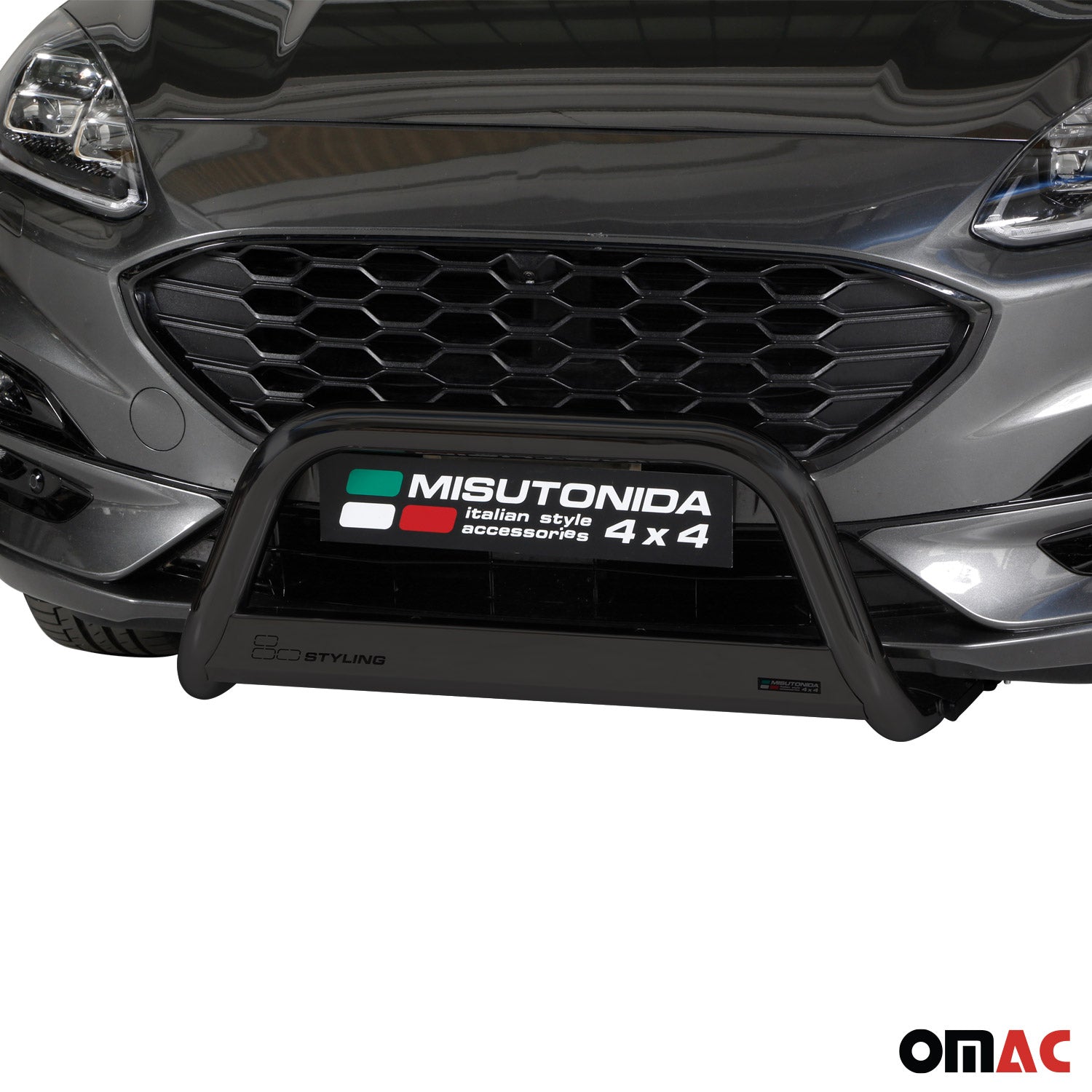 Pare-buffle Avant pour Ford Kuga III 2019-2026 63mm en Acier Inoxydable Noir