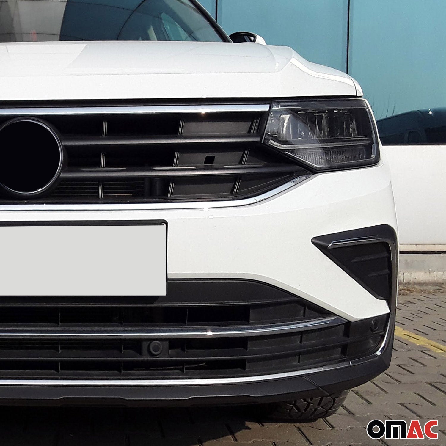 Cadres de Phare Avant - pour VW Tiguan 2020-2024 FL inoxy chromé