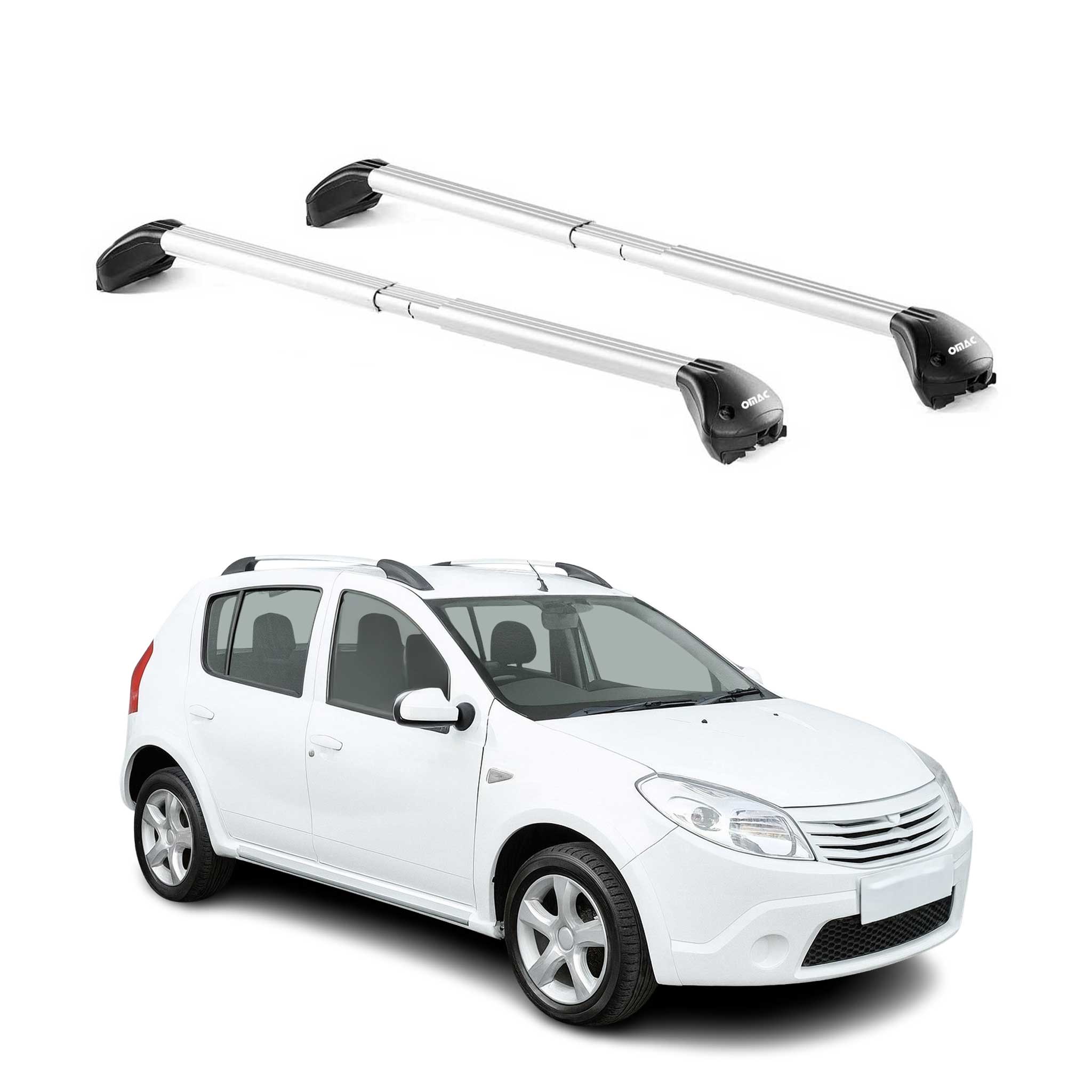 Barres de toit pour Dacia Sandero Stepway 2010-2026 5P Gris Argenté 2 pièces ABE