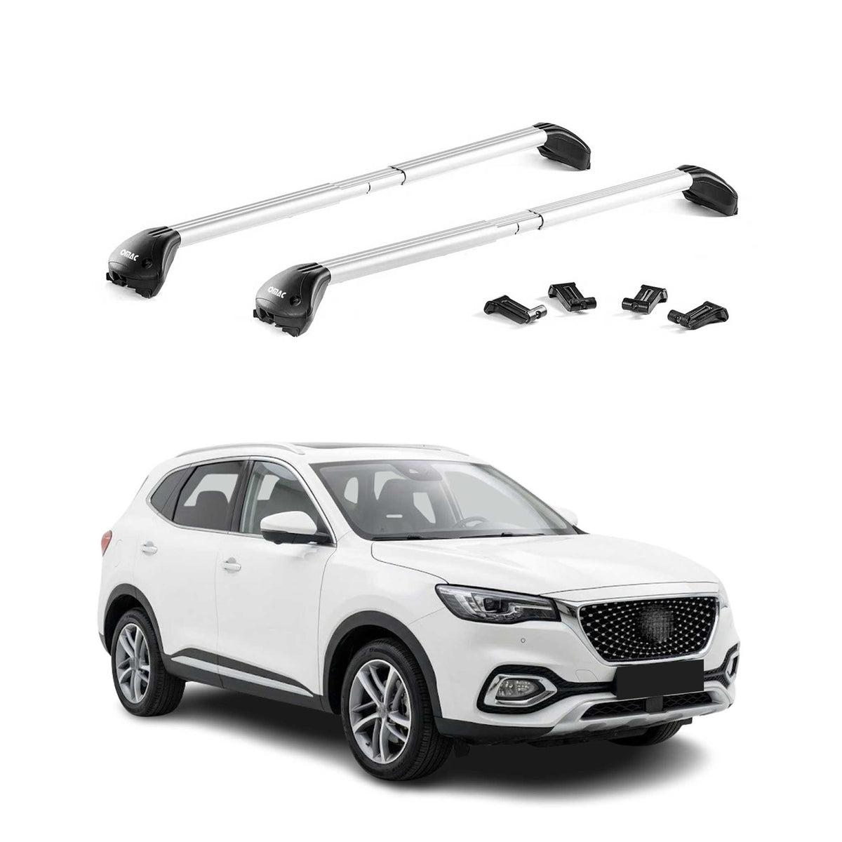 Barres de toit transversales pour MG EHS I 2021-2024 Aluminium Gris ABE
