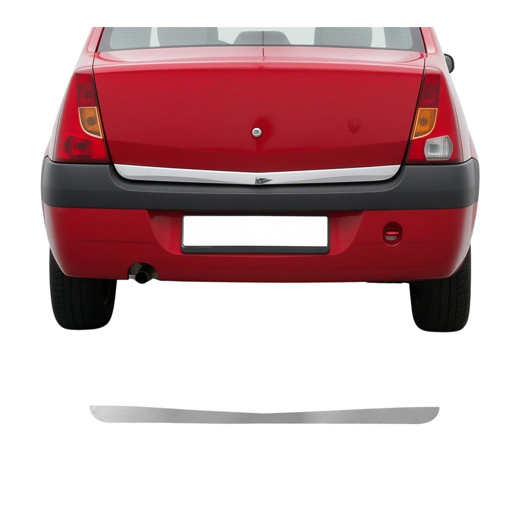 Garniture de Hayon Coffre pour Dacia Logan Berline 2004-2024 acier inox