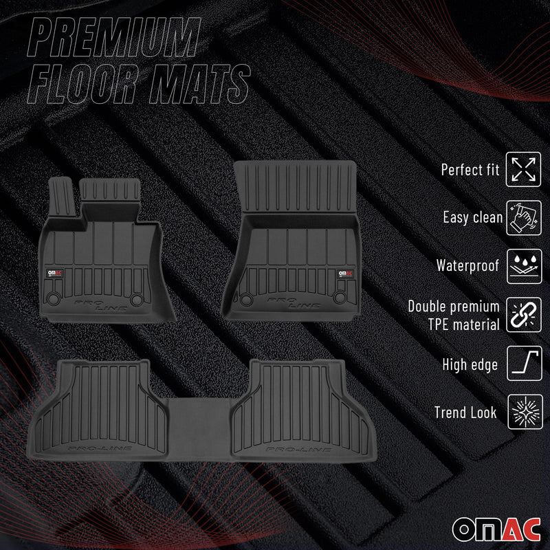 OMAC Tapis de sol caoutchouc pour BMW X5 E70 2006-2013 Noir Premium