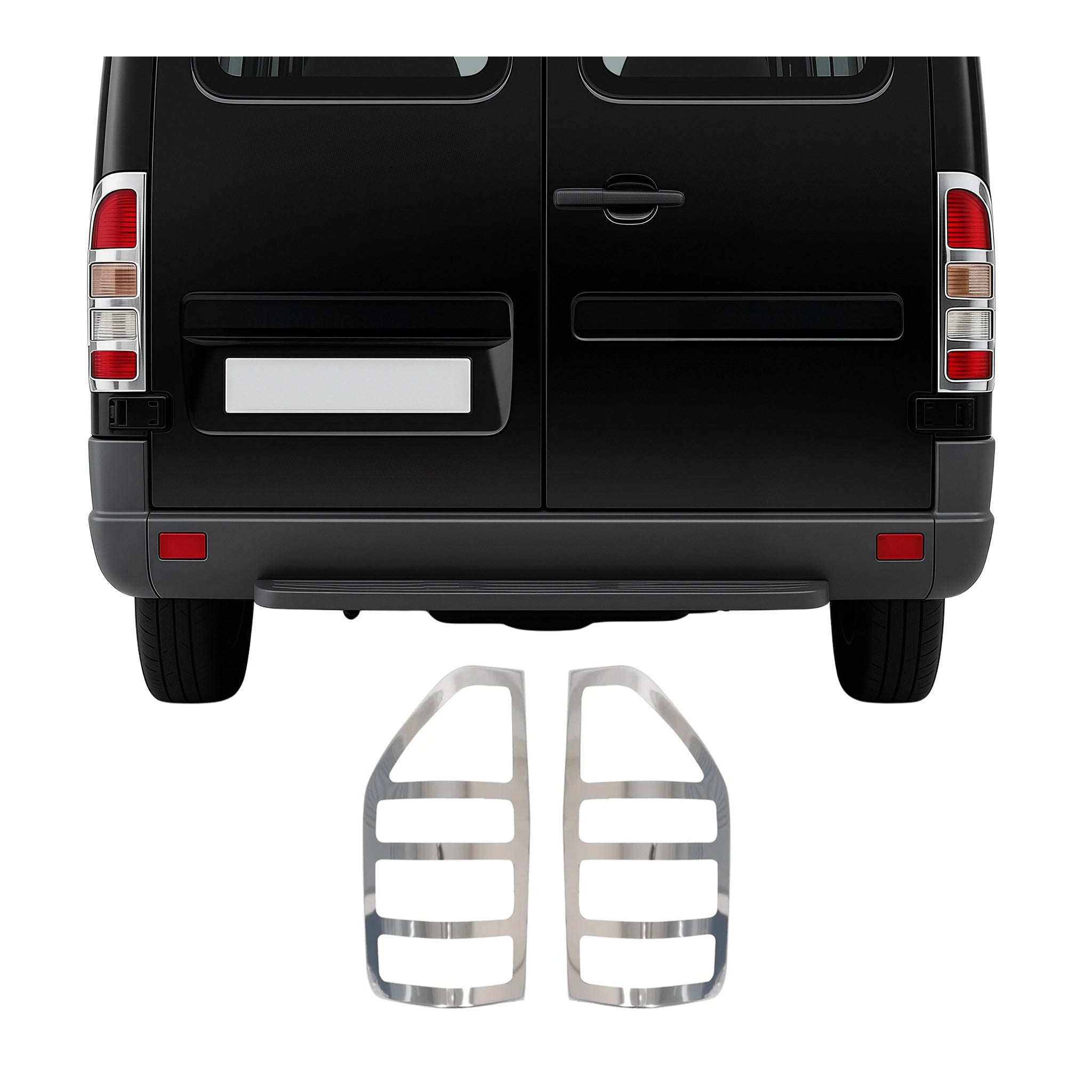 Cadre de Feu Stop Arrière pour Mercedes Sprinter 1995-2006 acier inox 2 Pcs