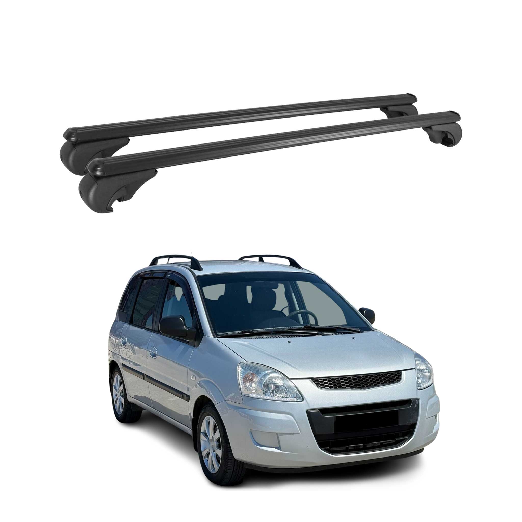 Barres de toit Transversales pour Hyundai Matrix 2001-2010 Aluminium Noir