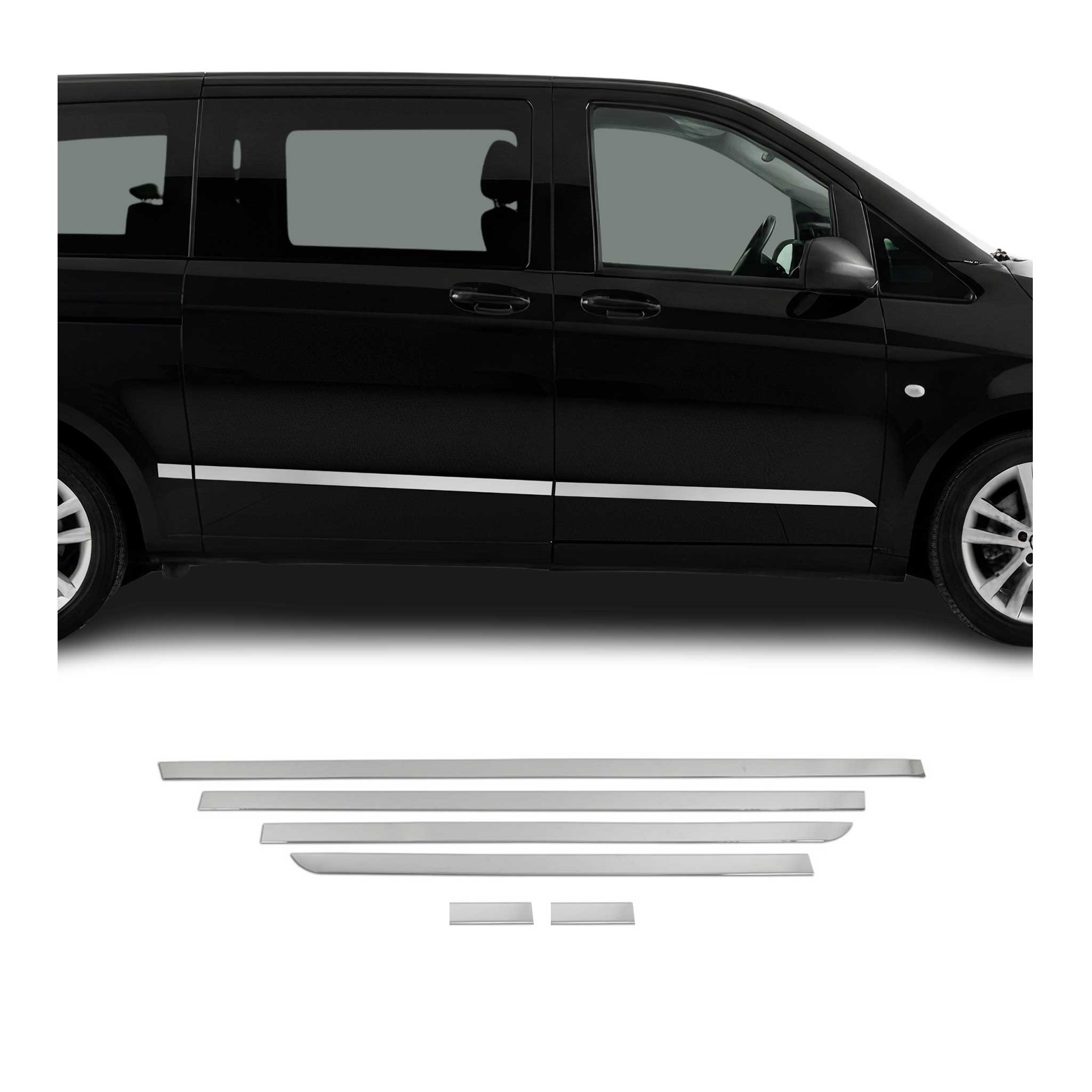 Garniture Baguette de porte latérale pour Mercedes Vito W447 1Porte L3 long
