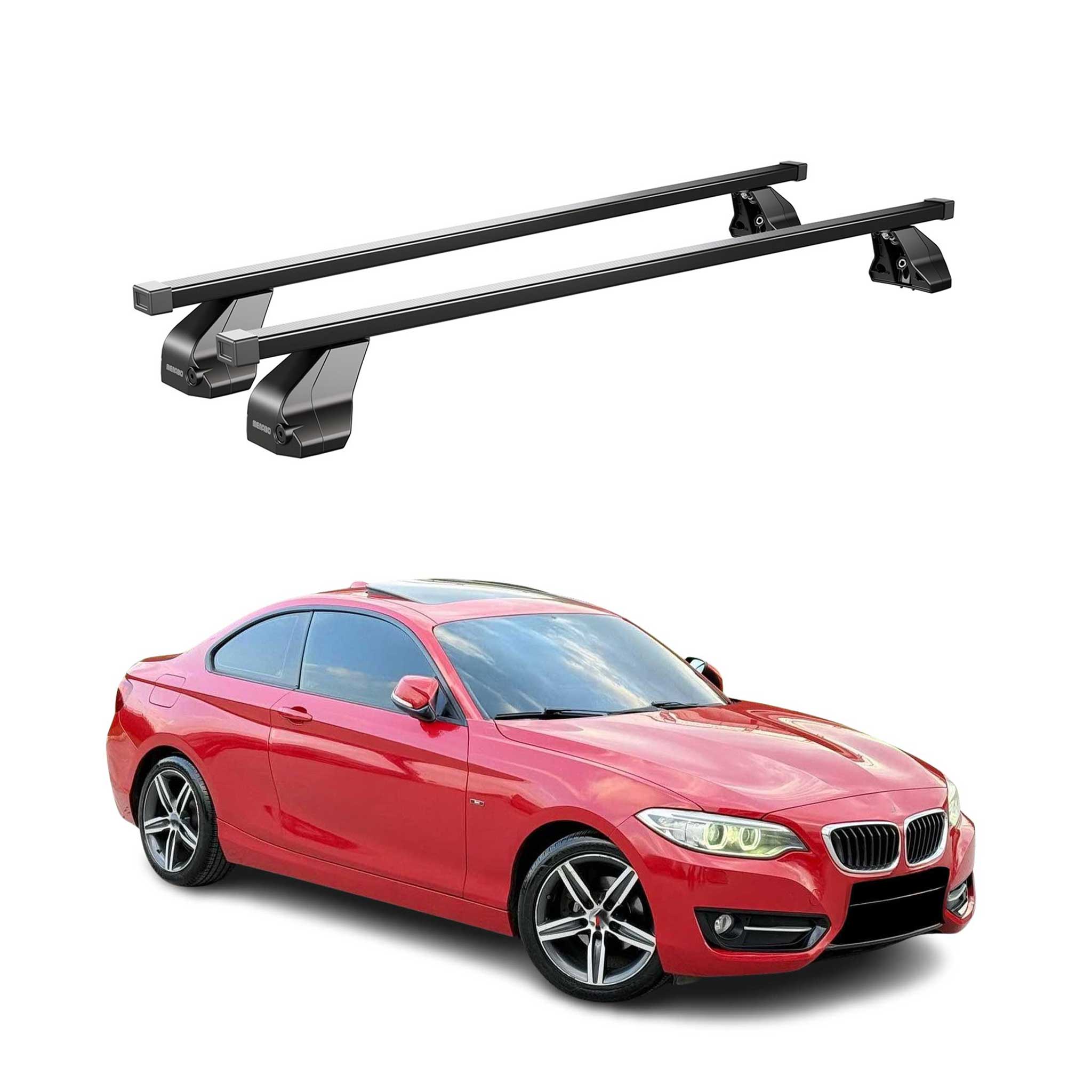 Barres transversales Menabo pour BMW Série 2 F22 Coupé 2012-2021 Acier Noir